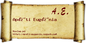 Apáti Eugénia névjegykártya